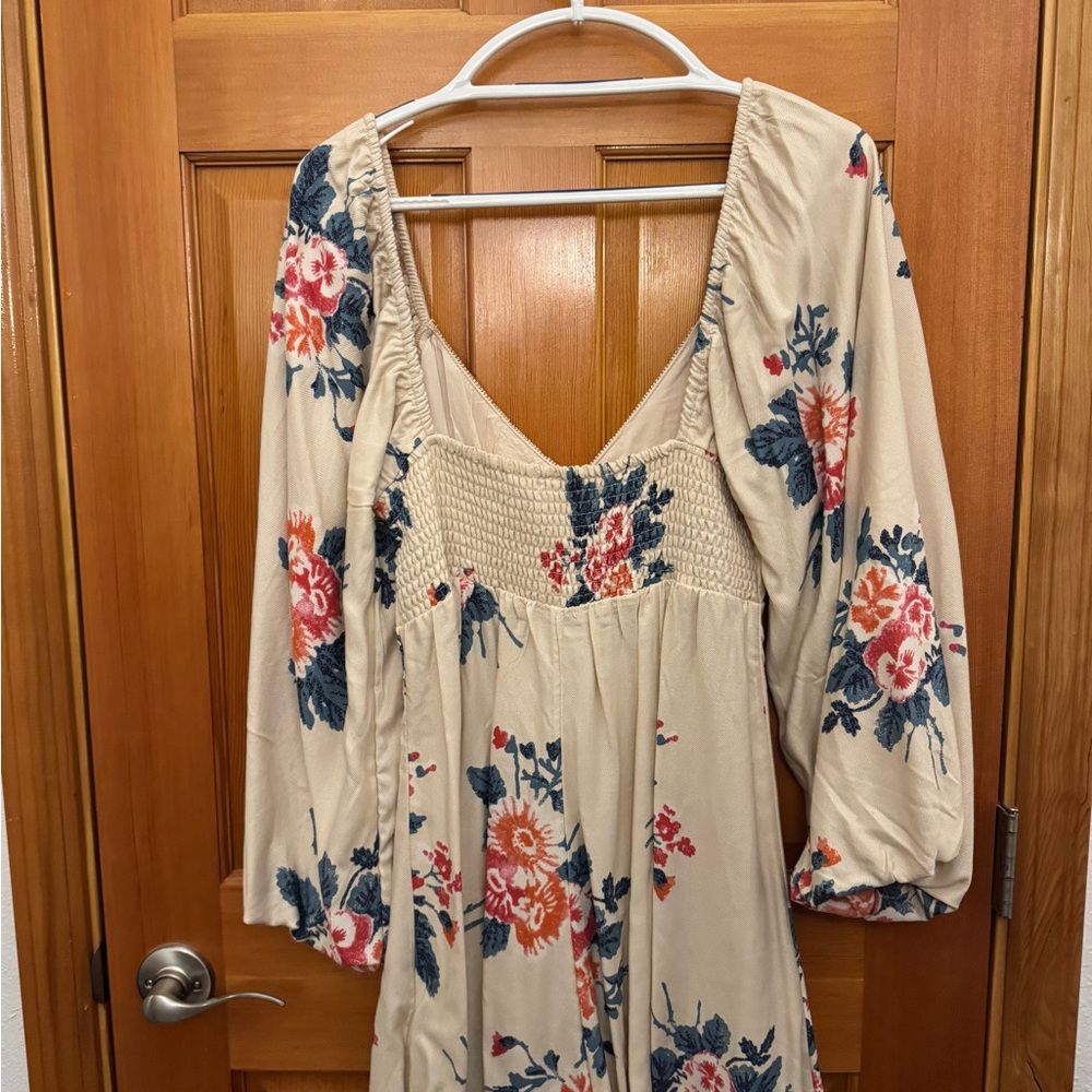 Free People Floral Cream Dress